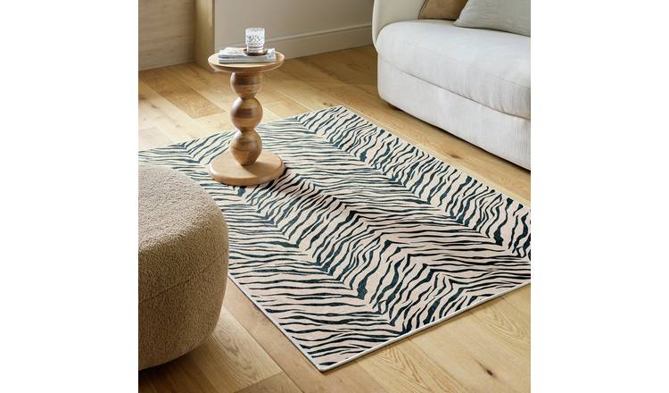 Argos Home Zebra Black Flatweave Rug - 160x230cm