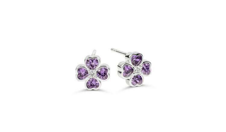 Radley Sterling Silver Heart Flower Stud Earrings