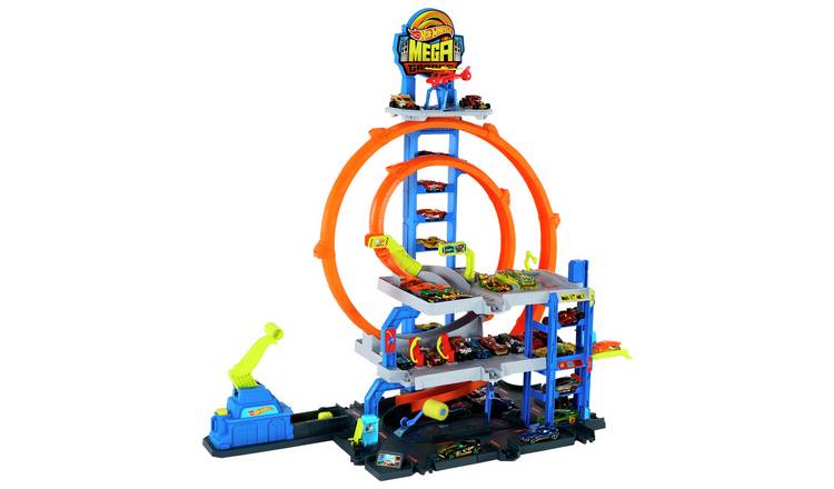 Hot Wheels Mega Loop Garage Playset with 1 Die-Cast Toy Car