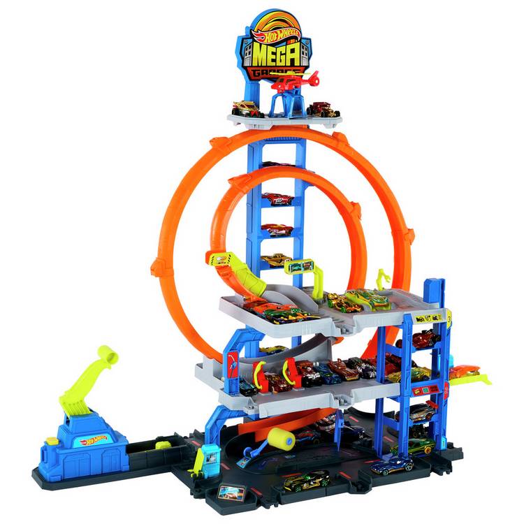 Hot Wheels Mega Loop Garage Playset with 1 Die-Cast Toy Car 0