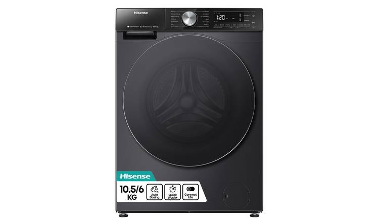 Hisense WD5S1045BB 10.5/6KG 1400 Spin Washer Dryer - Black