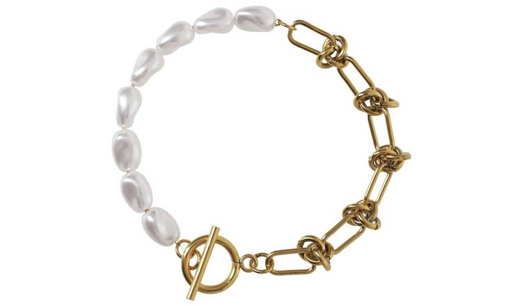 Liars & Lovers Gold Plated Knot and Peal Bracelet