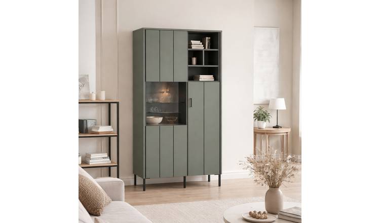 Furniture To Go Arundel 2 Door Display Cabinet - Green & Grey