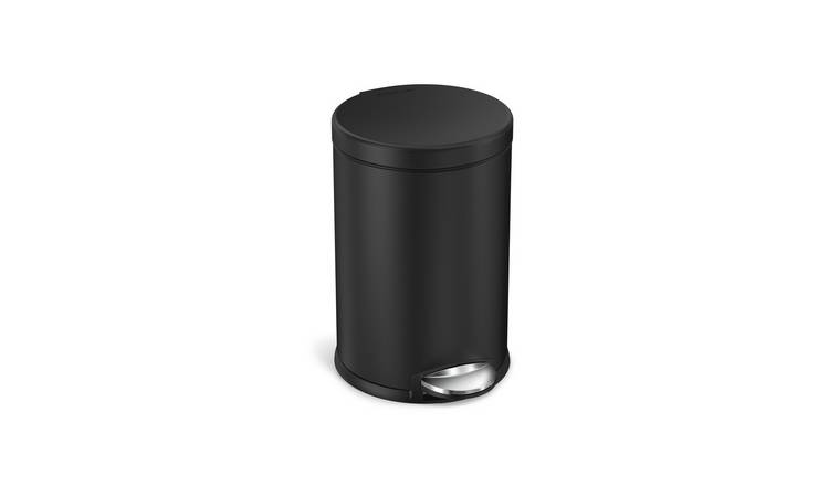 Simplehuman 4.5L Round Bathroom Pedal Bin - Black