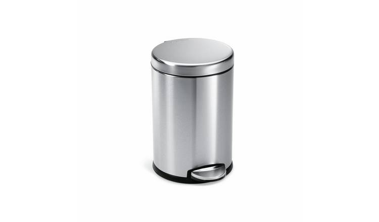 Simplehuman 4.5L Round Bathroom Pedal Bin - Silver