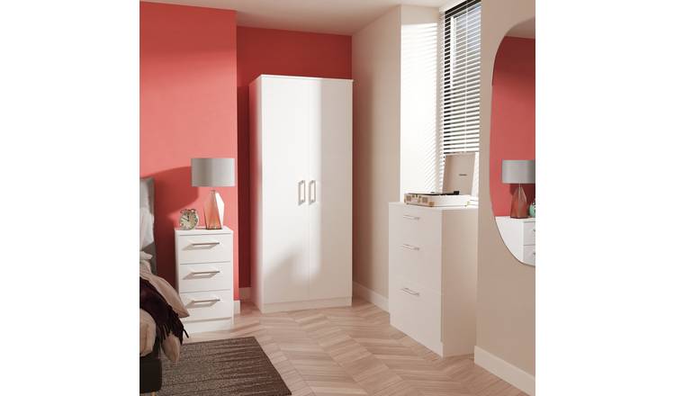 Welcome Ryder 3 Piece 2 Door Wardrobe Set - White