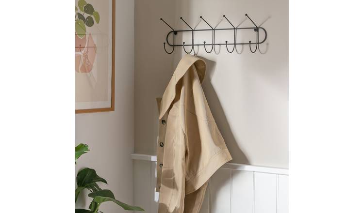 Argos Home Pack of 5 Coat Hooks - Black