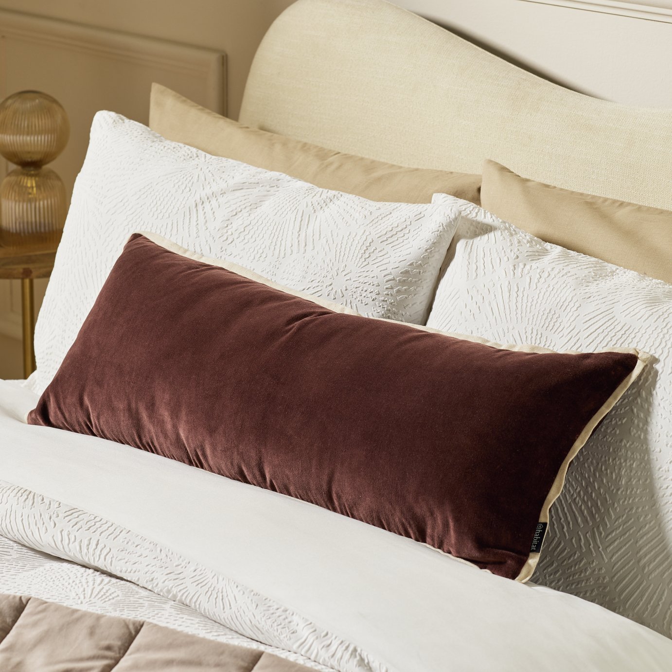 coffee velvet cushion