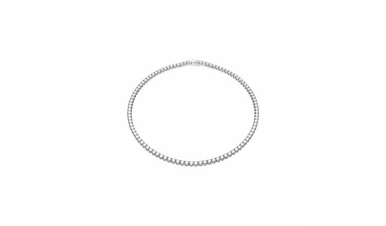Swarovski Rhodium Plated Matrix Tennis Necklace