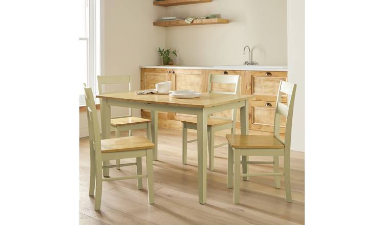 Argos Home Chicago Extend Cream Dining Table & 4 Chairs