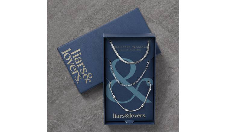 Liars & Lovers Silver Ball Snake 3 Row Pendant Necklace