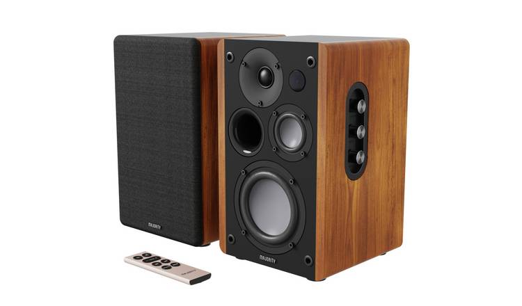 Majority D100 Bookshelf Bluetooth Speaker - Black & Brown