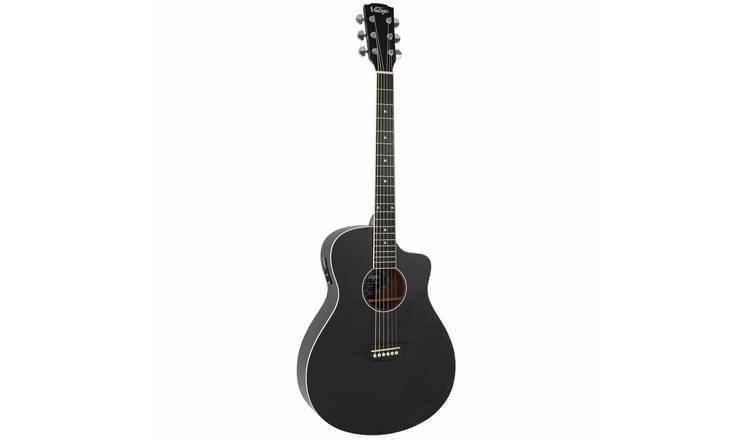 Vintage VEC300 Coast Electro-Acoustic Guitar - Black