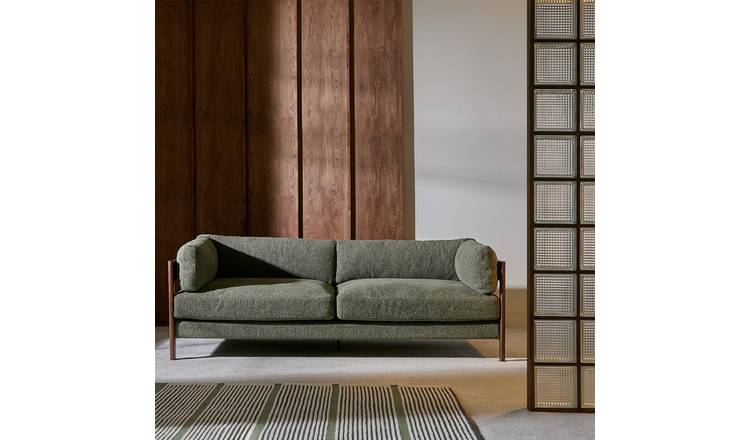 Habitat Myra Fabric 3 Seater Sofa - Green