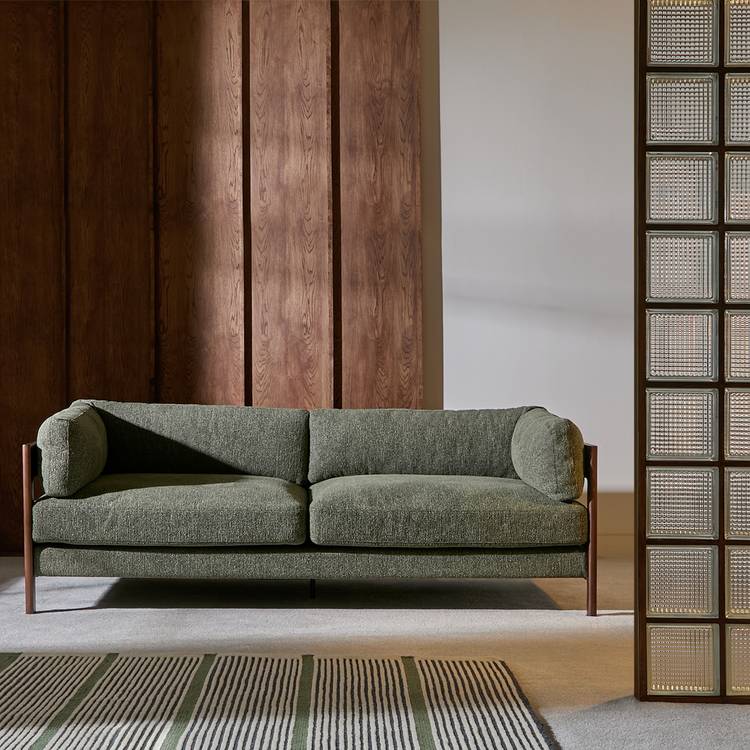 Habitat Myra Fabric 3 Seater Sofa - Green 0