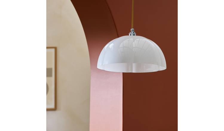 Habitat Apple White Scalloped Glass Easy Fit Lampshade- 35cm