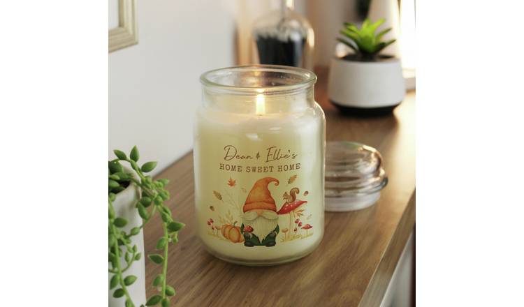 Personalised Autumn Gonk Medium Candle