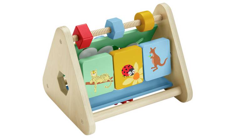 Fisher-Price Wooden Activity Triangle Fine Motor Toy 
