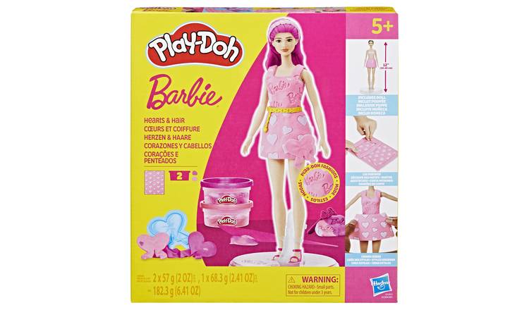 Play-Doh Barbie Hearts & Hair with 2 Tubs & 13 Accessories 