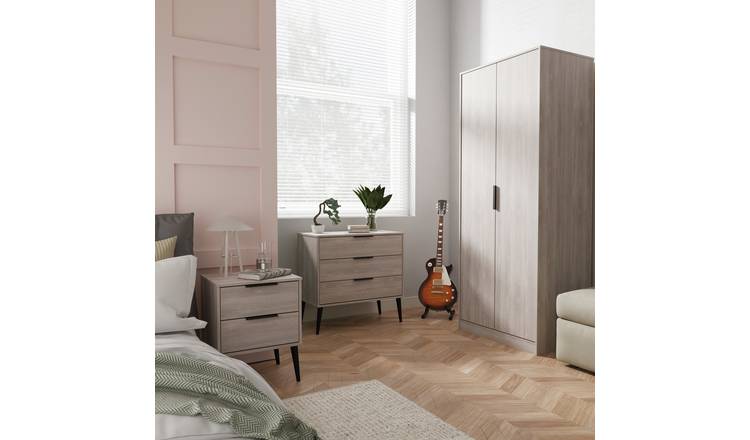 Welcome Talia 3 Piece 2 Door Wardrobe Set - Light Oak