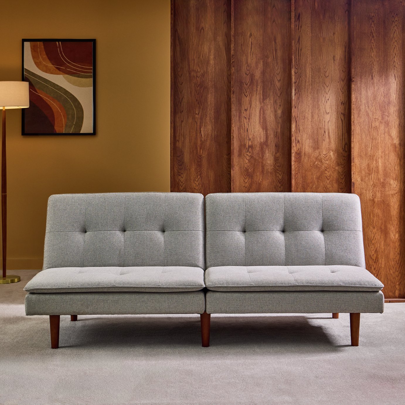 Buy Habitat Theo Fabric 3 Seater Clic Clac Sofa Bed - Grey | Sofa