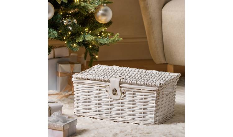Argos Home White Woven Christmas Gift Basket