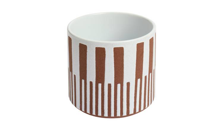 Habitat Terracotta Glaze Ceramic Orange Planter – Single