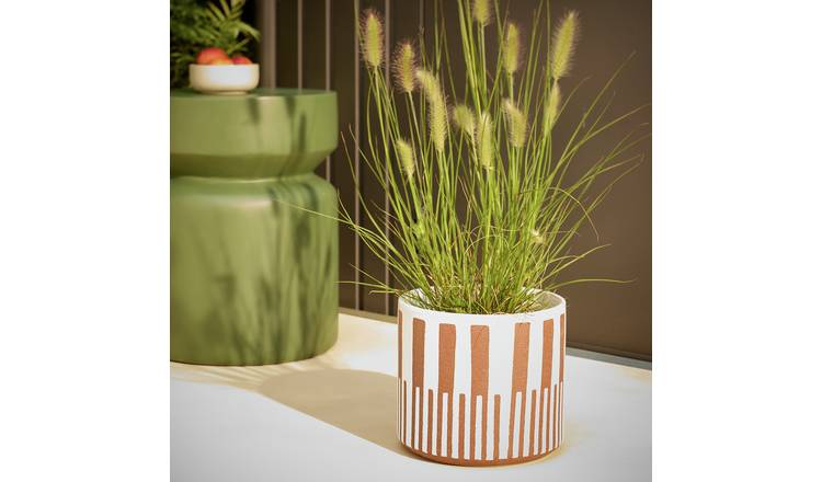 Habitat Terracotta Glaze Ceramic Orange Planter – Single