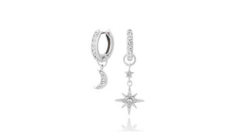 Olivia Burton Sterling Silver Crystal Round Hoop Earrings