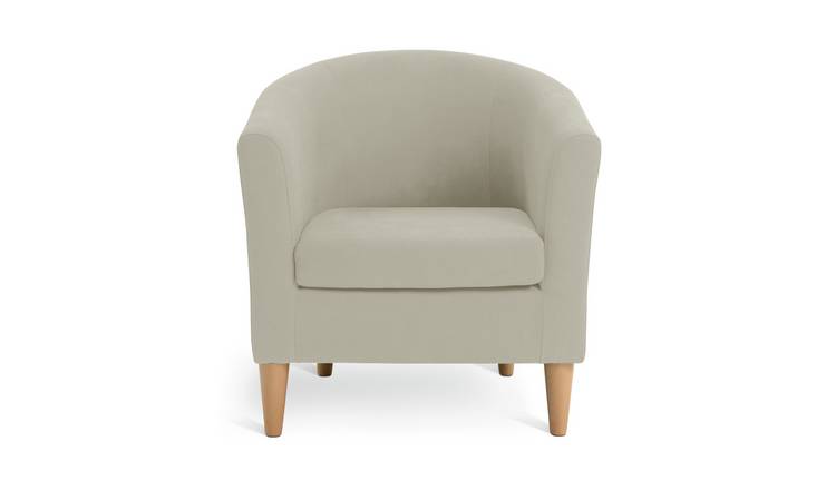 Argos Home Tub Faux Leather Chair - Mocha