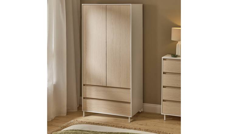 Argos Home Holland 2 Door 2 Drawer Wardrobe - Light Oak