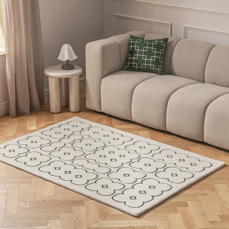 Habitat Archive Four Circles Geo Cut Pile Rug - 170x120cm 0