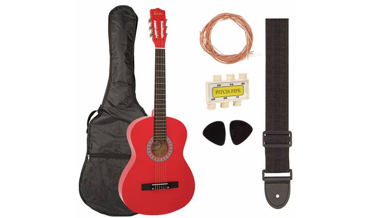 Encore Full Size Classic Guitar Pack - Red