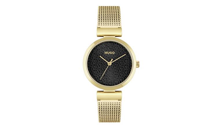 Hugo Ladies Gold Coloured Plated Adjustable Strap Watch