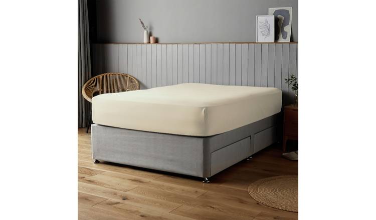 Silentnight Supersoft Plain Cream Fitted Sheet - King size