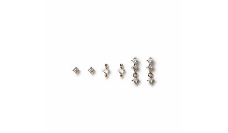 Freedom Gold Plated Crystal Stud Earring Set