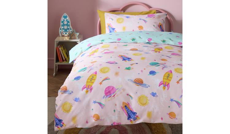 Habitat Space Girl Pink Kids Bedding Set - Single