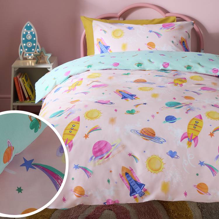 Habitat Space Girl Pink Kids Bedding Set - Single 0