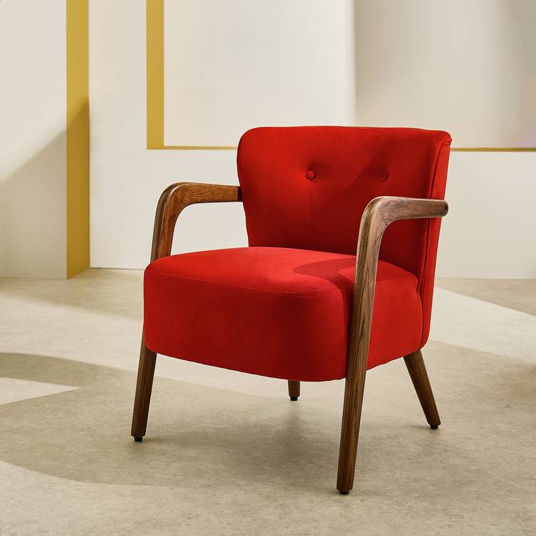 Habitat Yanni Velvet Accent Chair - Red 0