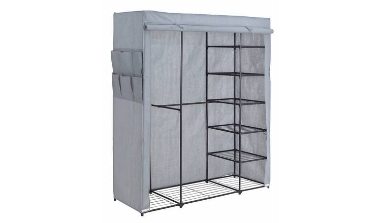Argos Home Covered Triple Wardrobe with Storage - Grey