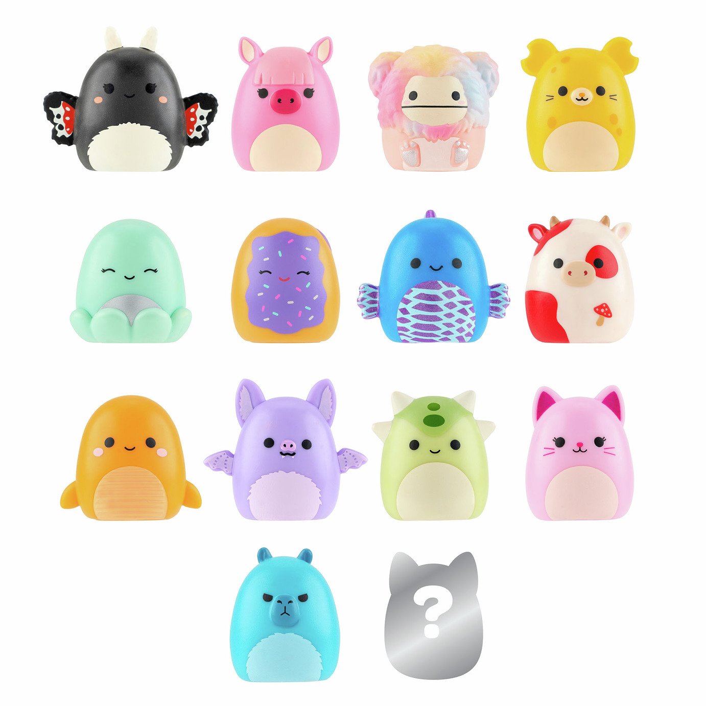 Squish-a-longs Mini-Squish Série 2 – Lot De 14, Accessoires, Bague, Guide De Collection