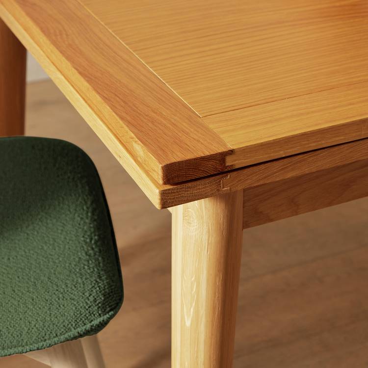 Habitat Lincoln Extending Oak Dining Table & 4 Green Chairs 0