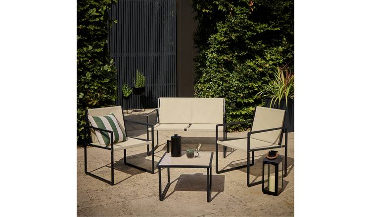 Argos Home Showhome 4 Seater Garden Sofa Set - Black