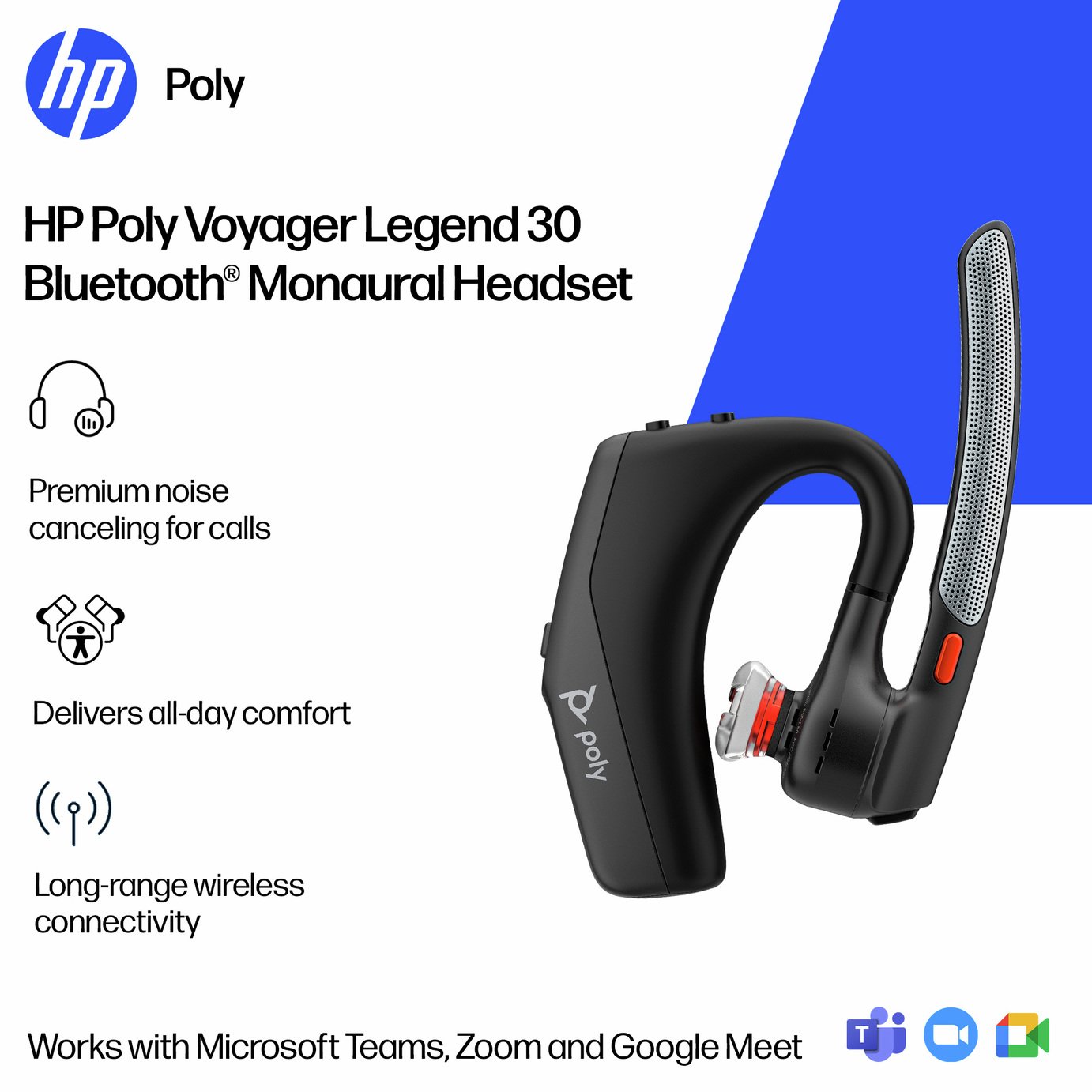 Buy HP Poly Voyager Legend 30 Bluetooth Headset - Black | Laptop