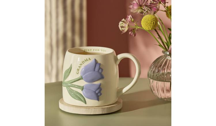 Argos Home Grandma Lilac Tulip Cream Mug
