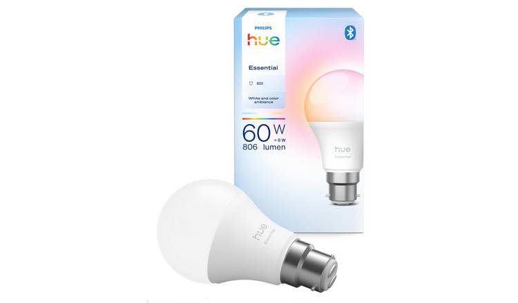 Philips Hue Essential B22 8W Smart Light Bulb - Pack of 1