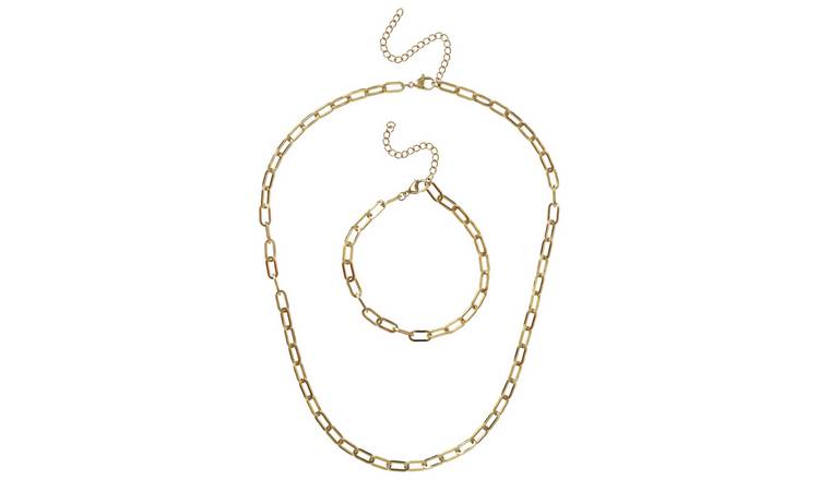 Liars & Lovers Gold Paperlink Chain and Bracelet Set