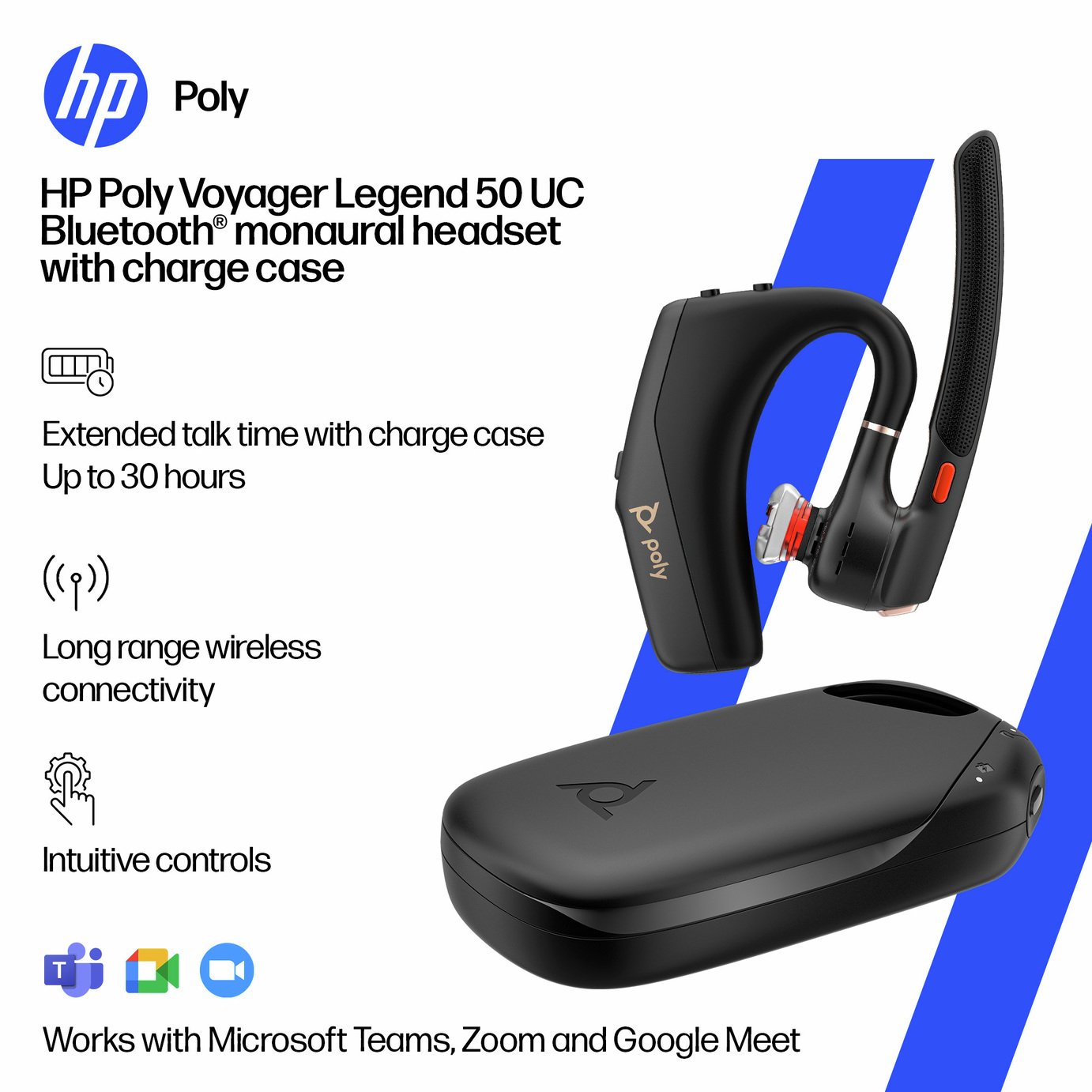 thumbnail image 2 of HP Poly Voyager Legend 50 Headset – AV4P1AA#AC3, New, Retail Packaging 2 of 5