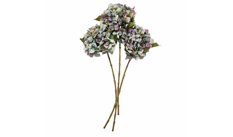 Argos Home Artificial Blue Hydrangea Stem 3 Pack - 61cm