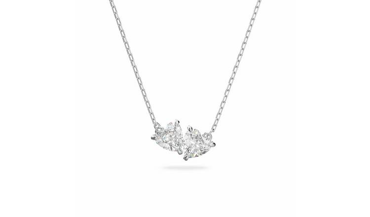 Swarovski Rhodium Plated Heart Mesmera Chain Necklace